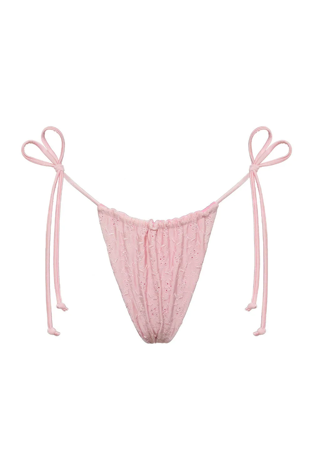 Tia Eyelet Shine Bikini Bottom - Cherry Blossom sold by Frankie's Bikinis product image thumbnail 5