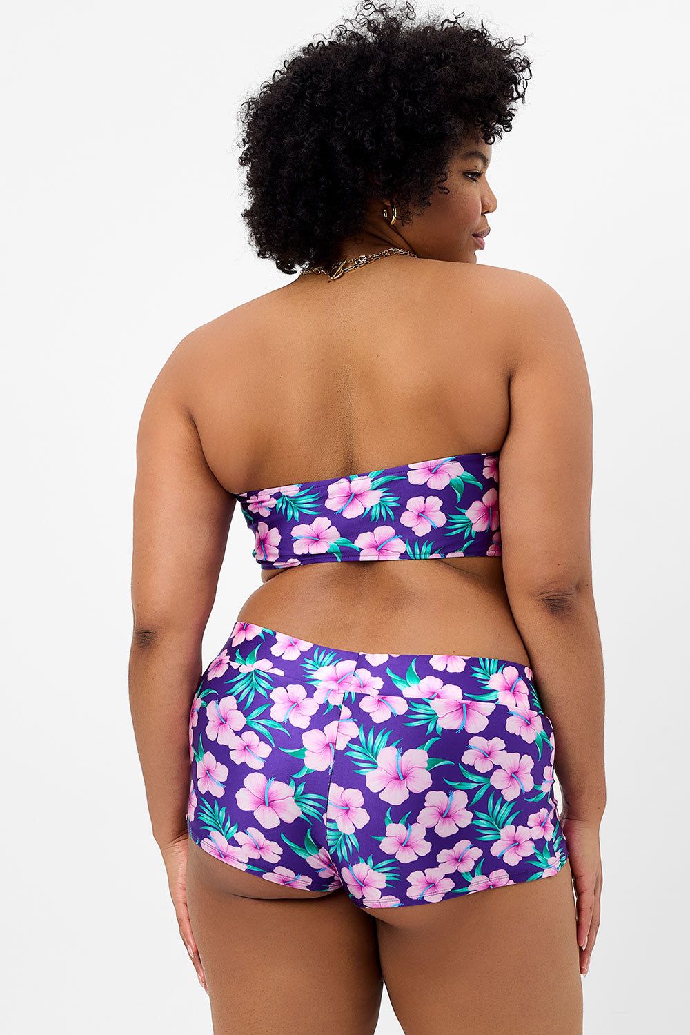 Jean Shine Bandeau Bikini Top - Purple Hibiscus - Extended sold by Frankie's Bikinis product image thumbnail 2
