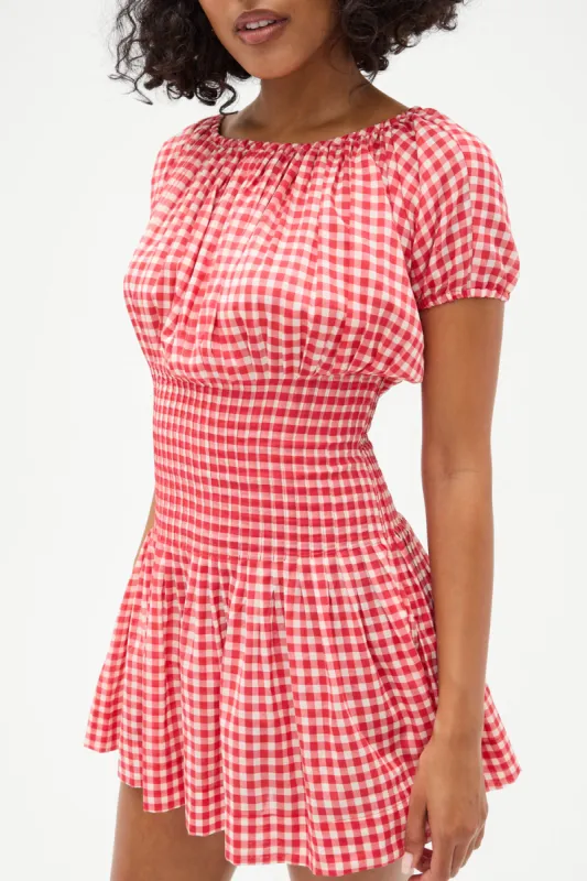 Sadie Gingham Mini Dress - Cherry Gingham sold by Frankie's Bikinis