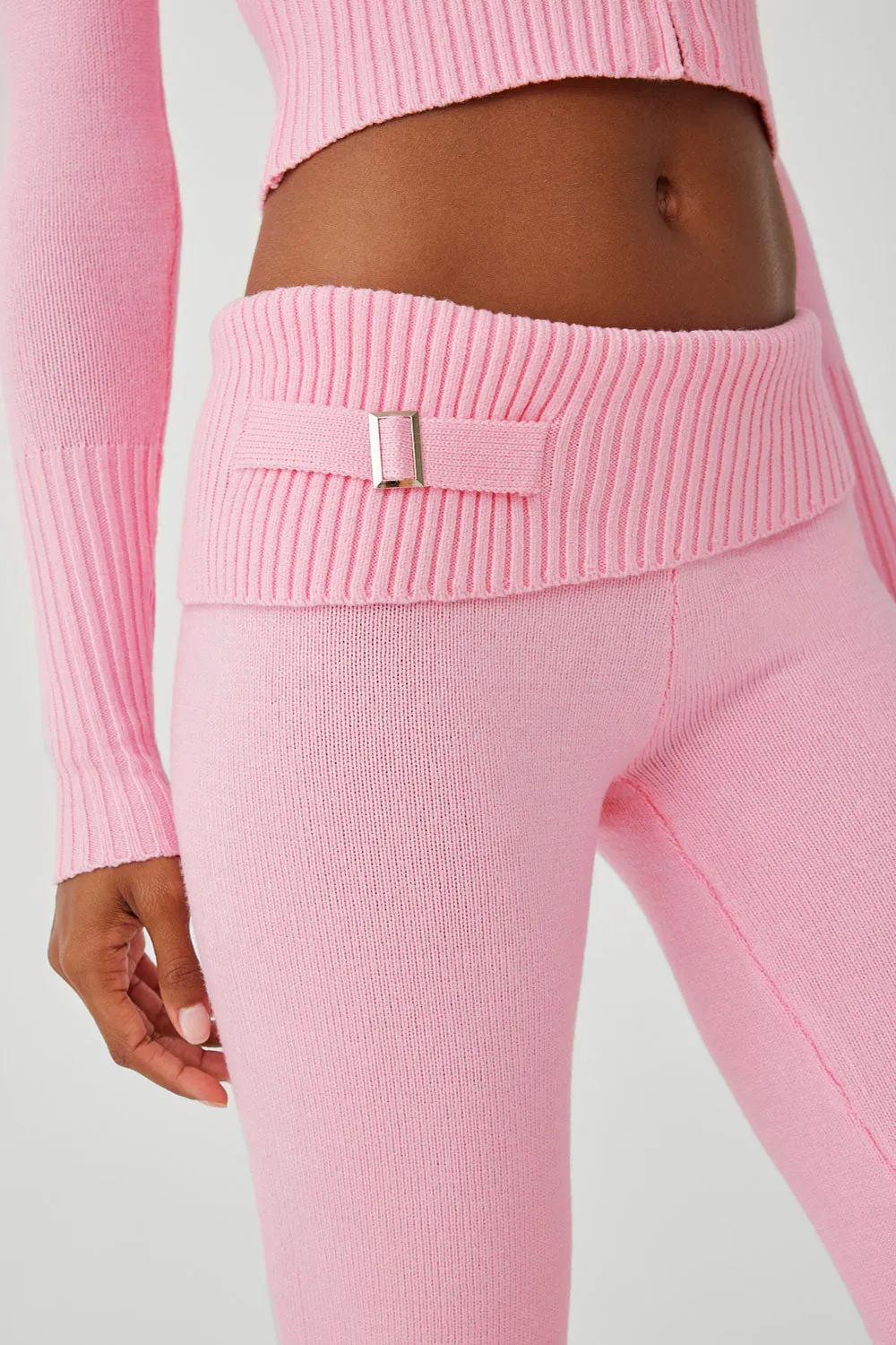 Fleur Cloud Knit Low Rise Pant - Valentine Pink sold by Frankie's Bikinis product image thumbnail 3