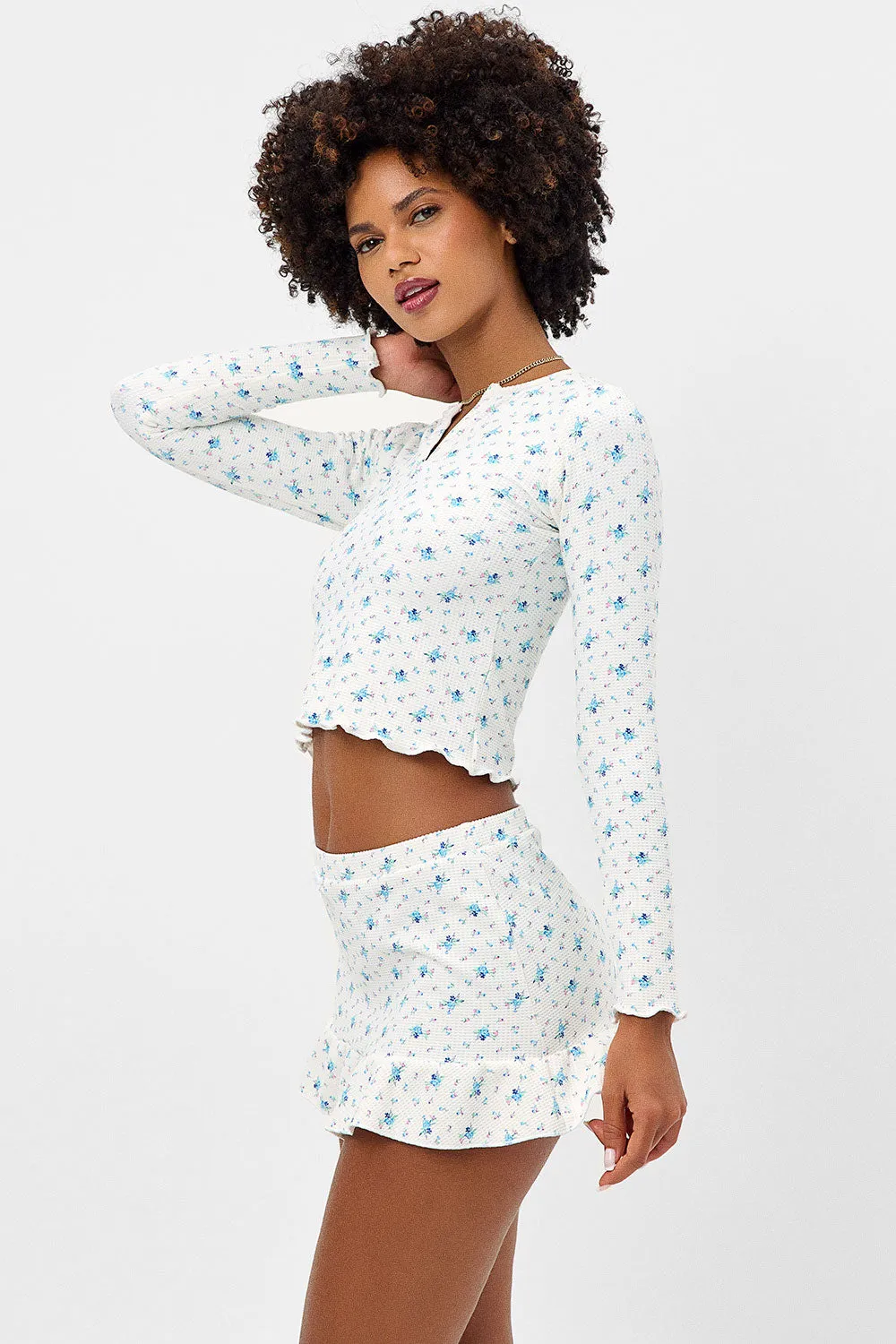 Lake Waffle Long Sleeve Top - Night Lily sold by Frankie's Bikinis product image thumbnail 3