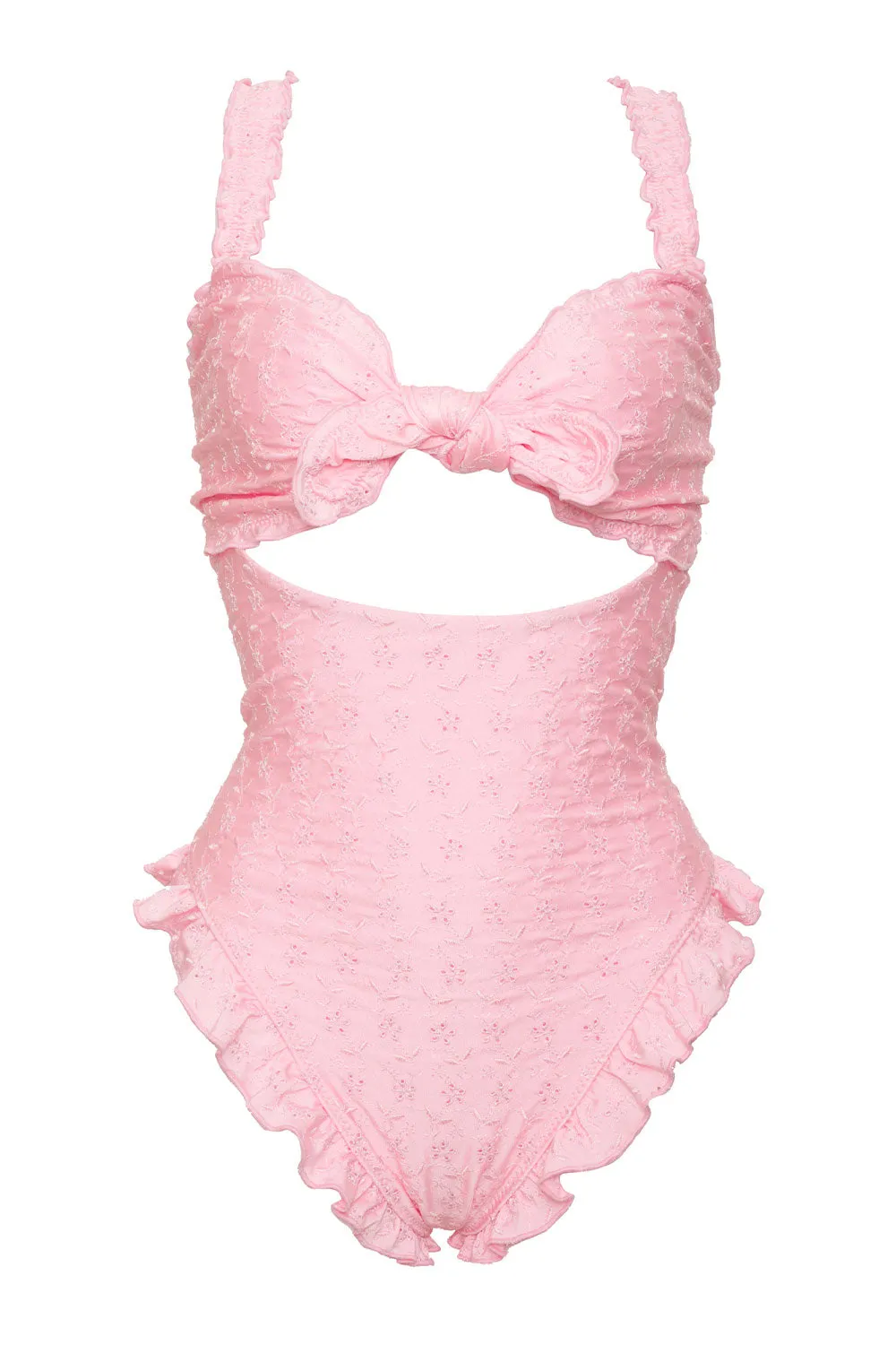 Lucia Eyelet Shine One Piece Swimsuit - Cherry Blossom sold by Frankie's Bikinis product image thumbnail 5