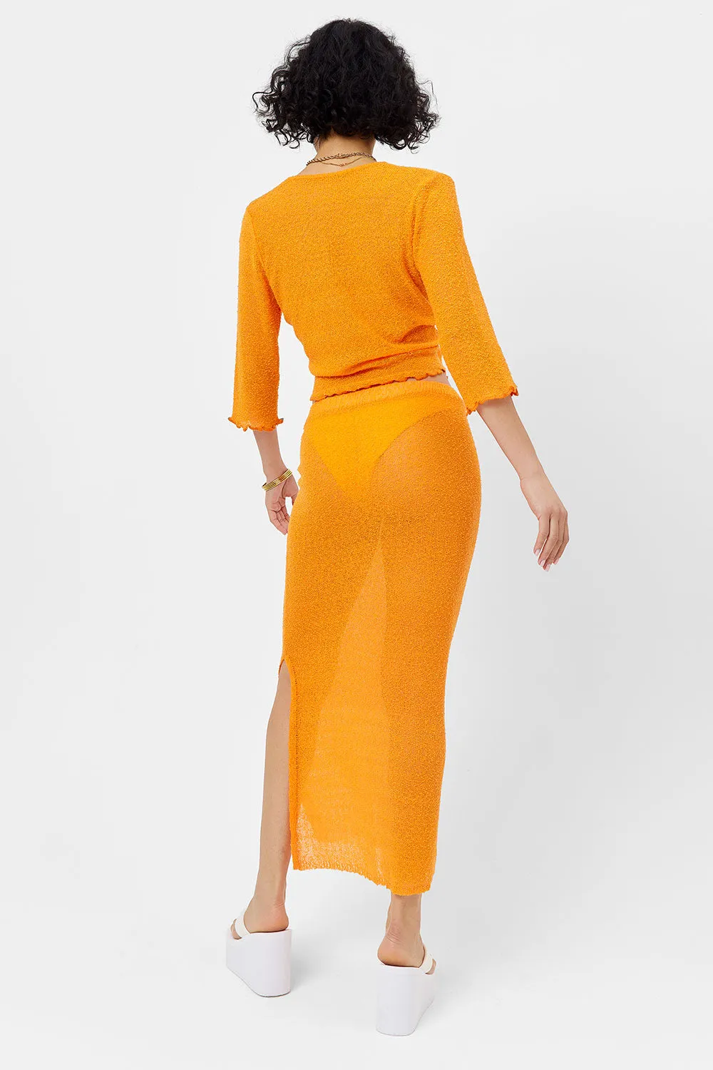 Opal Knit Midi Skirt - Orange Novelty sold by Frankie's Bikinis product image thumbnail 3