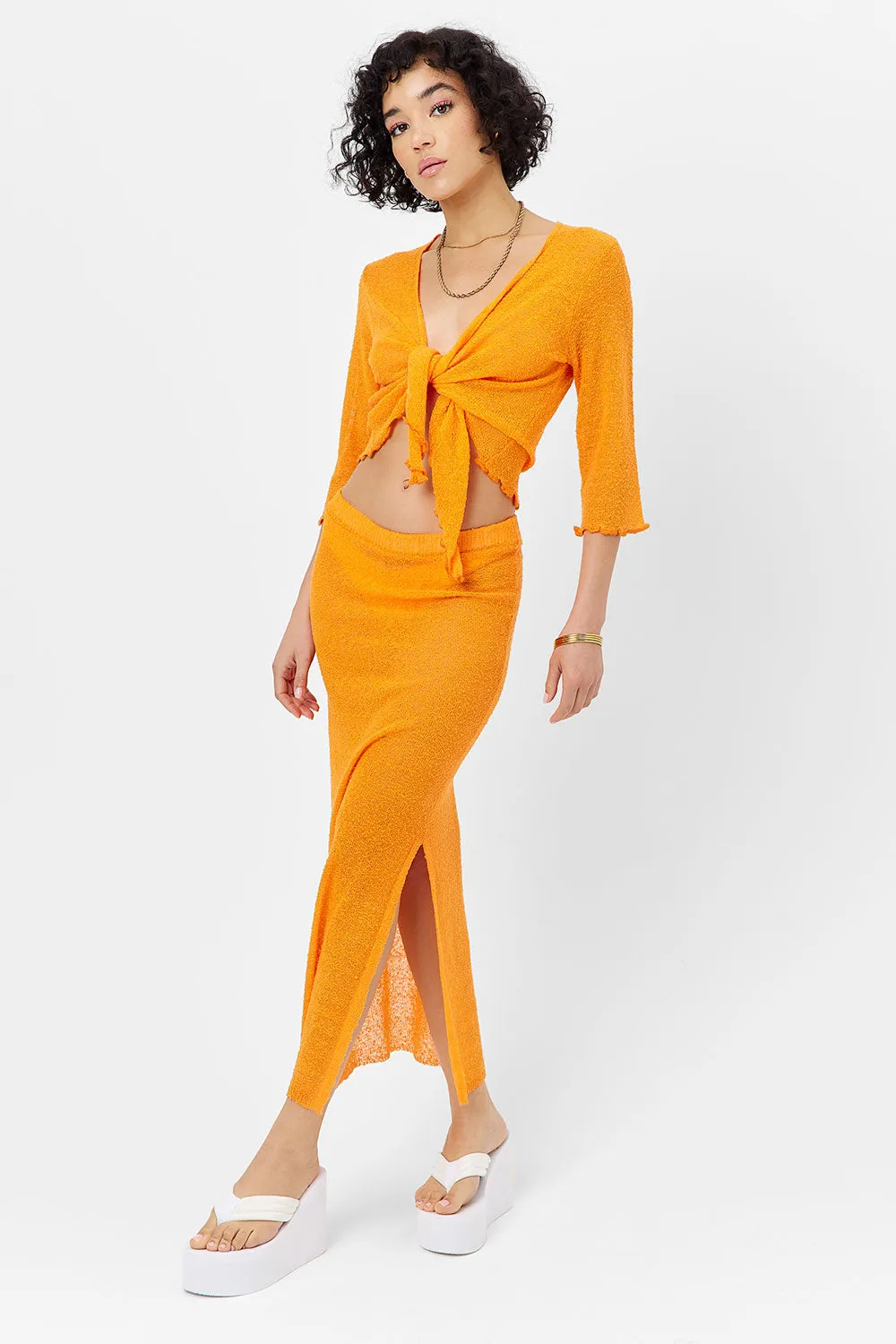 Opal Knit Midi Skirt - Orange Novelty sold by Frankie's Bikinis product image thumbnail 4