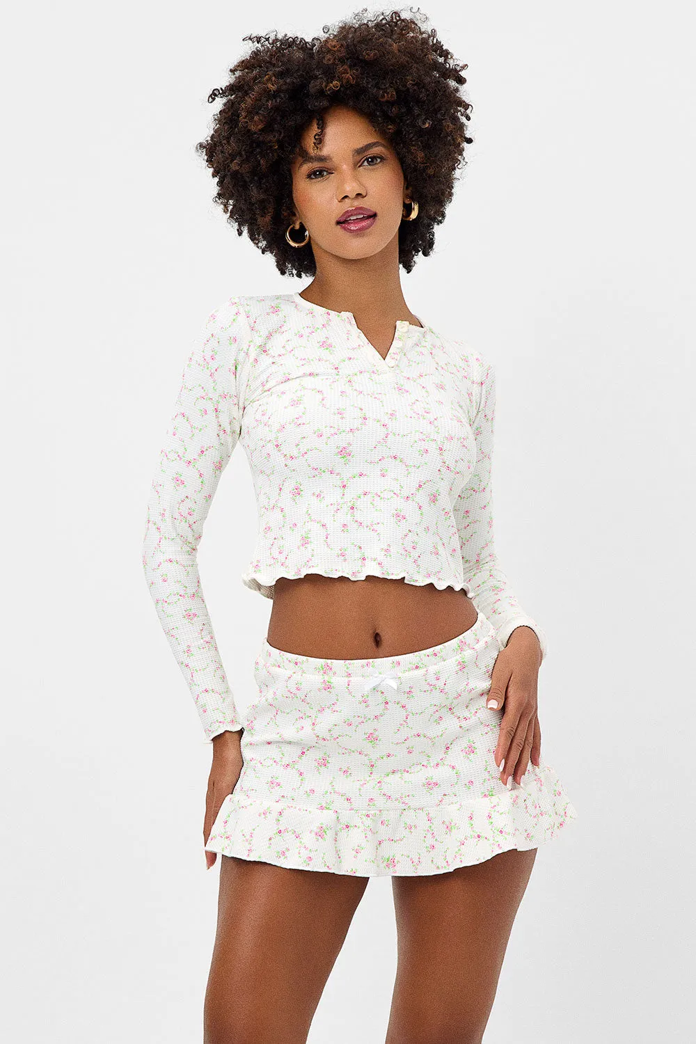 Lake Waffle Long Sleeve Top - Day Lily sold by Frankie's Bikinis product image thumbnail 4