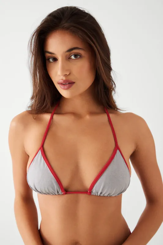 Nick Triangle Halter Bikini Top - Cherry Mint sold by Frankie's Bikinis