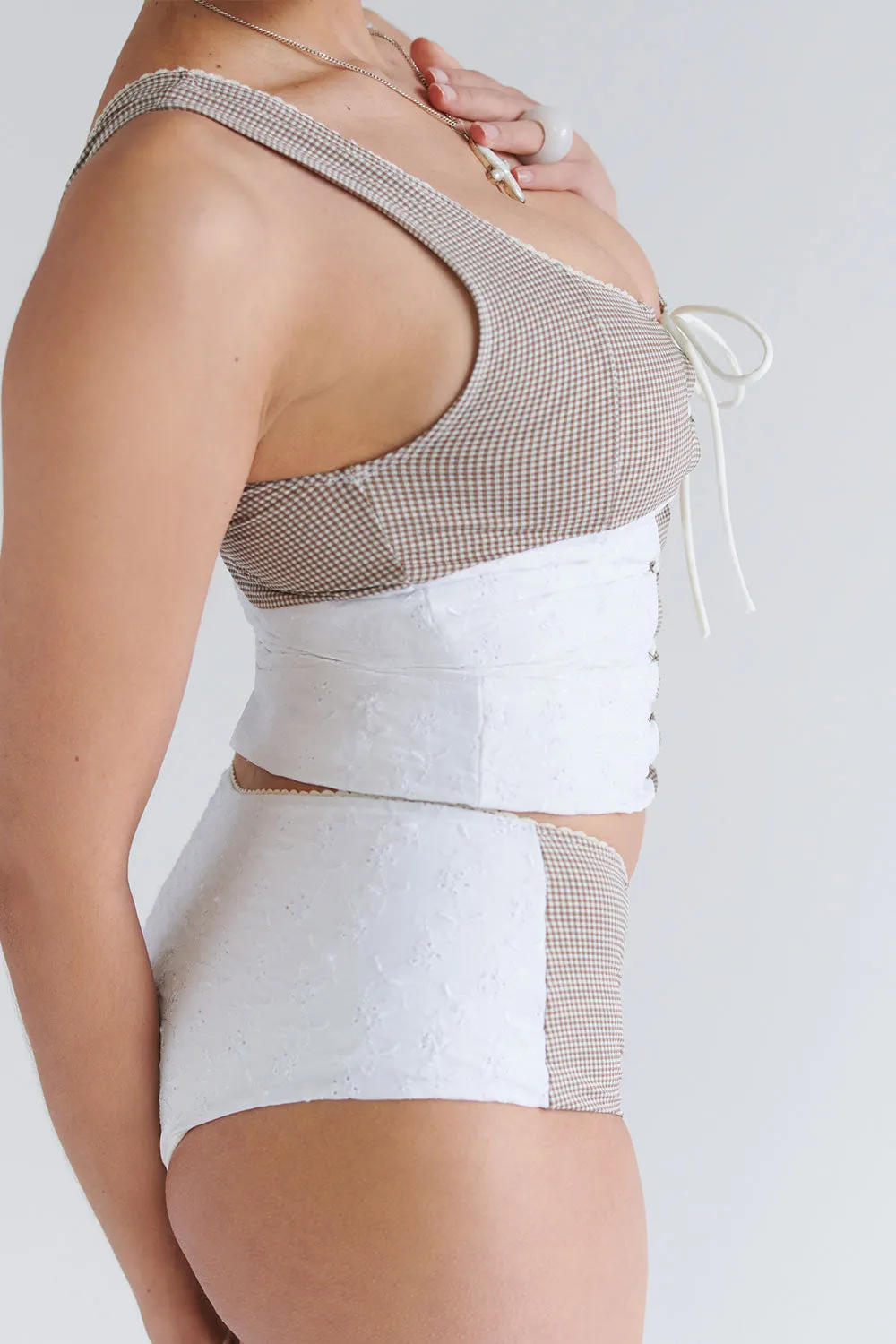 x SYDNEY SWEENEY Tankie Tankini Bikini Top - Florence Gingham sold by Frankie's Bikinis product image thumbnail 3