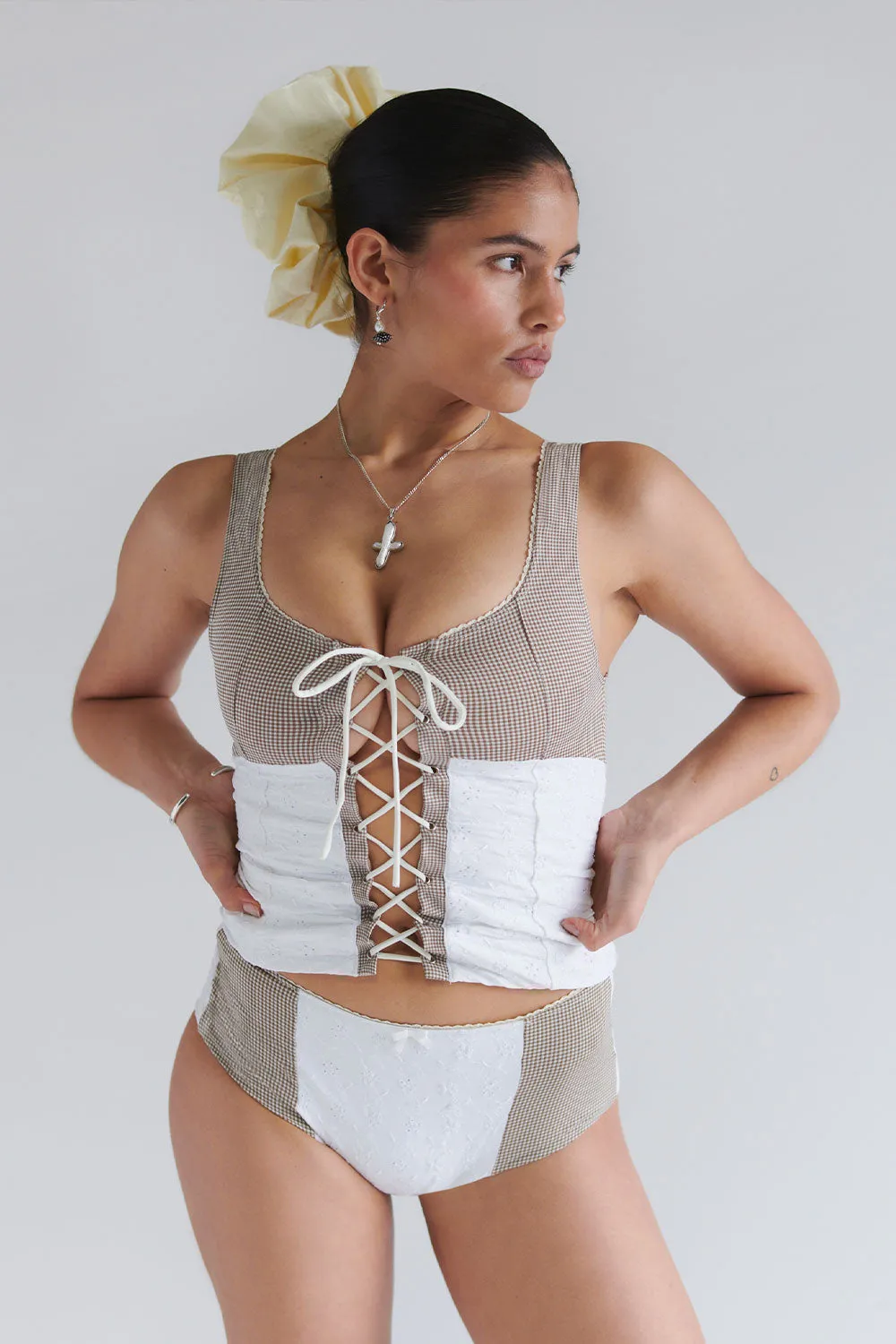 x SYDNEY SWEENEY Tankie Tankini Bikini Top - Florence Gingham sold by Frankie's Bikinis product image thumbnail 2