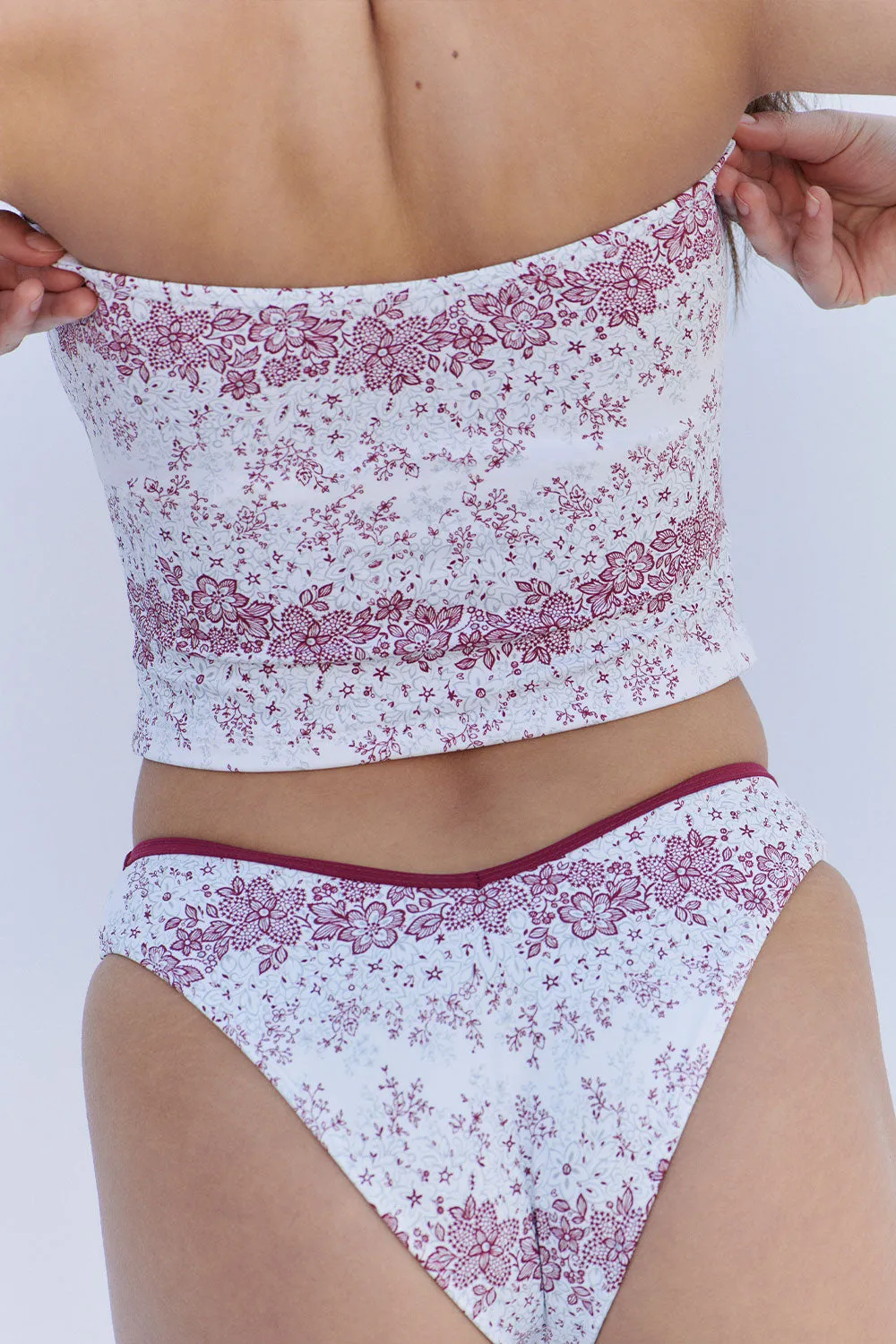 Vivian Floral Strapless Bikini Top - Bisous Lace sold by Frankie's Bikinis product image thumbnail 3