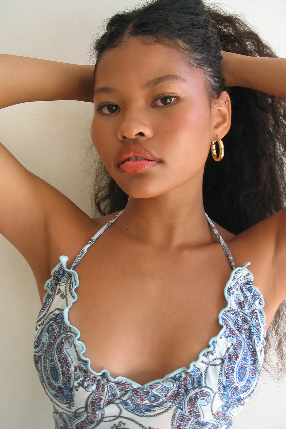 Marlowe Shine Halter Bikini Top - Paradiso Paisley sold by Frankie's Bikinis product image thumbnail 5