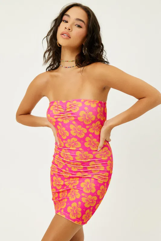 Palmer Terry Strapless Tube Dress - Hibiscus Honey sold by Frankie's Bikinis