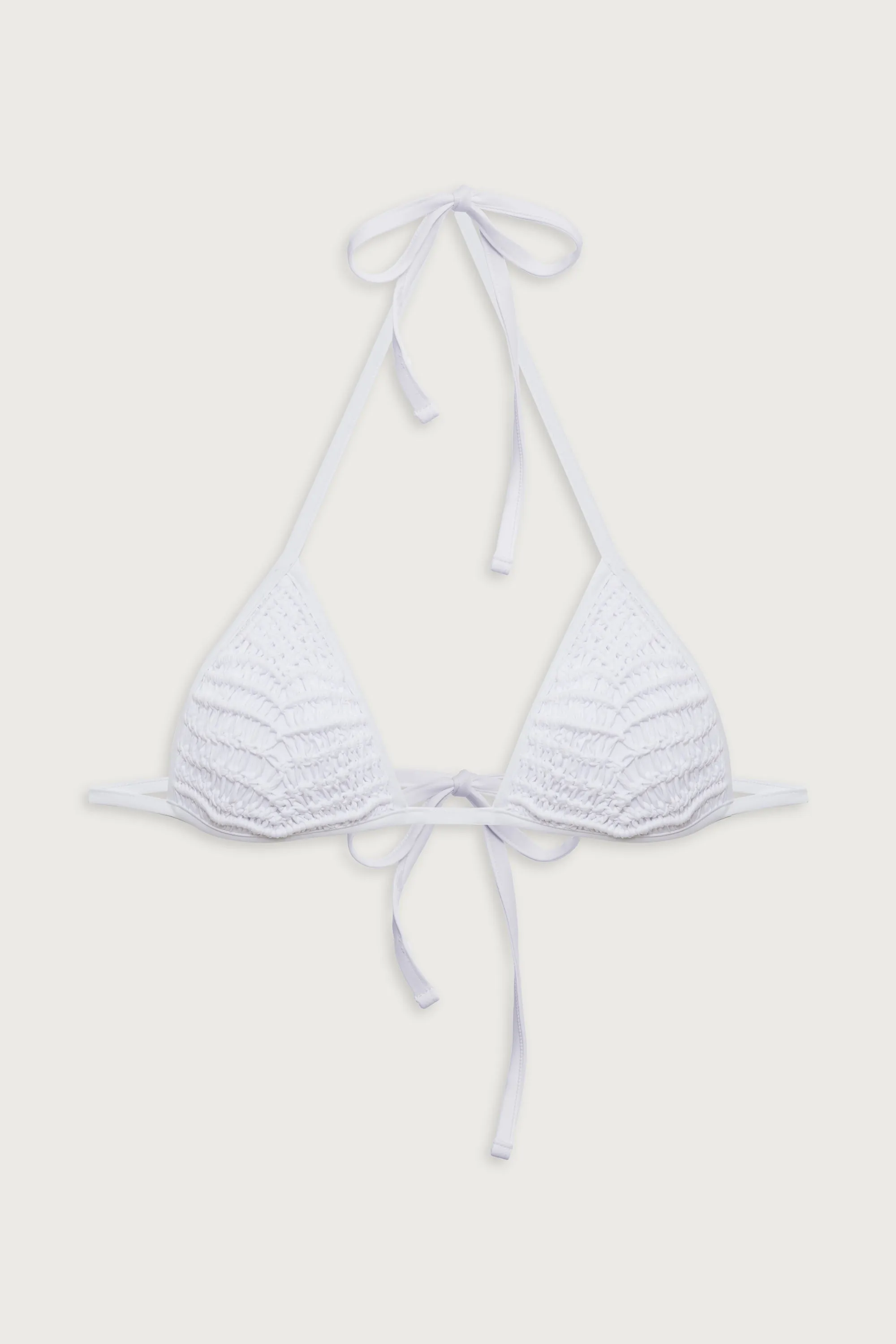 Naia Triangle Halter Bikini Top - Optic White sold by Frankie's Bikinis product image thumbnail 2