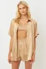 Fifi Silk Button Up Shirt - Earth sold by Frankie's Bikinis