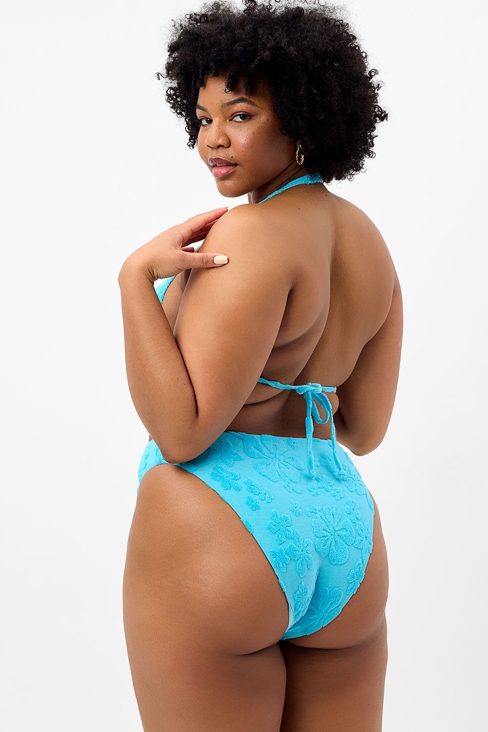 Harlow Terry Halter Bikini Top - Blue Isle - Extended sold by Frankie's Bikinis product image thumbnail 3