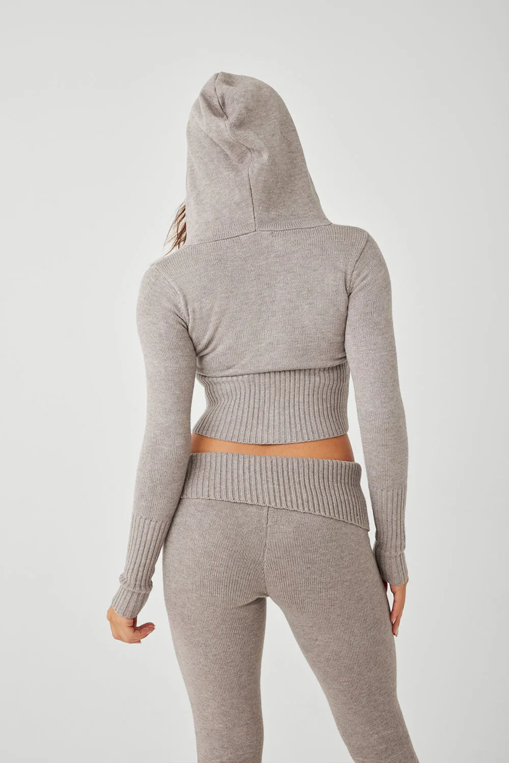 Aimee Cloud Knit Zip Up Hoodie - Heather Grey sold by Frankie's Bikinis product image thumbnail 4