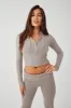 Aimee Cloud Knit Zip Up Hoodie - Heather Grey sold by Frankie's Bikinis
