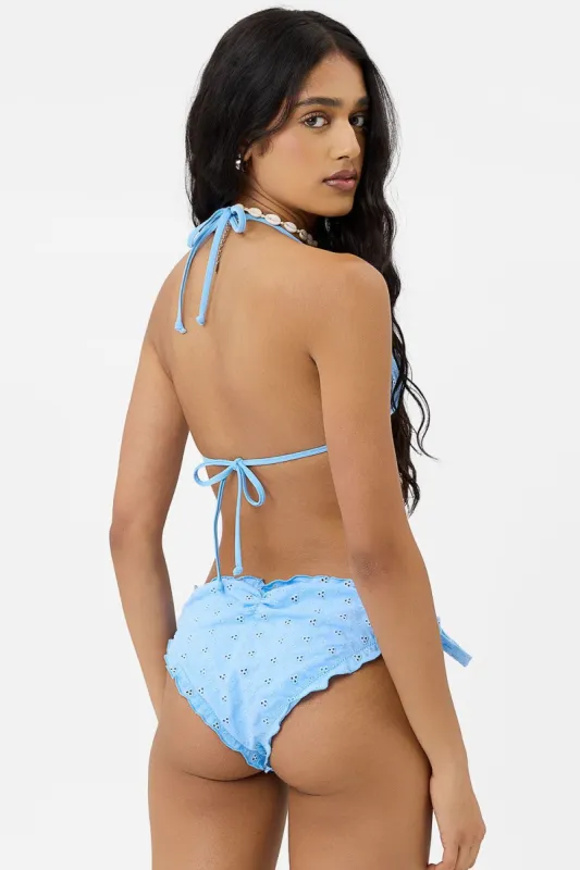 x GIGI HADID Colby Eyelet String Bikini Bottom - Sea Angel sold by Frankie's Bikinis
