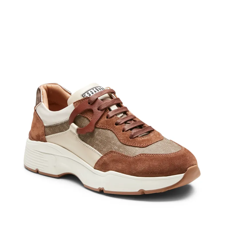 Sneaker in pelle e tessuto sold by Fratelli Rossetti