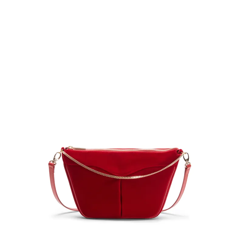 Pochette Claire in velluto rosso made by Fratelli Rossetti