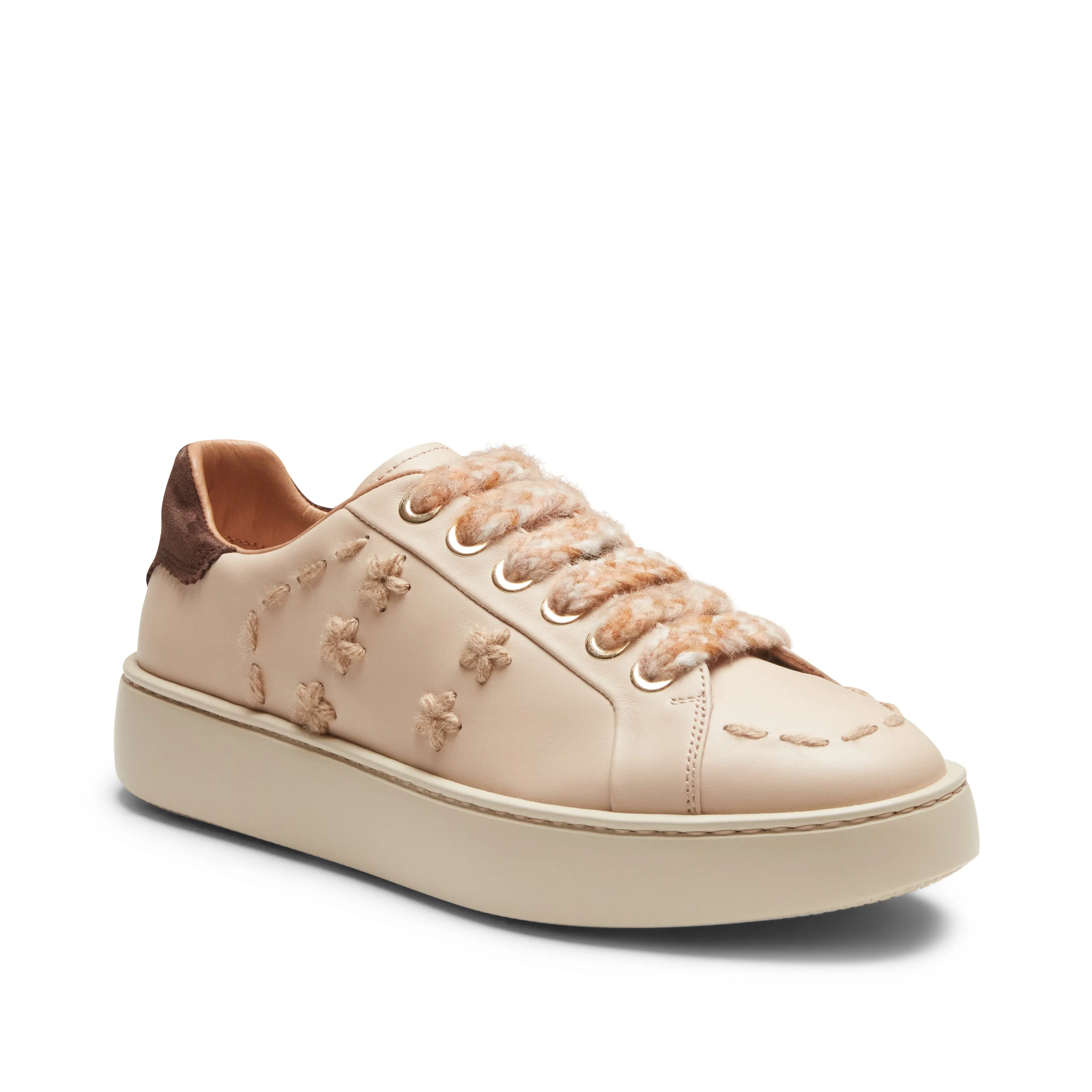 Sneaker in pelle con inserti in lana sold by Fratelli Rossetti