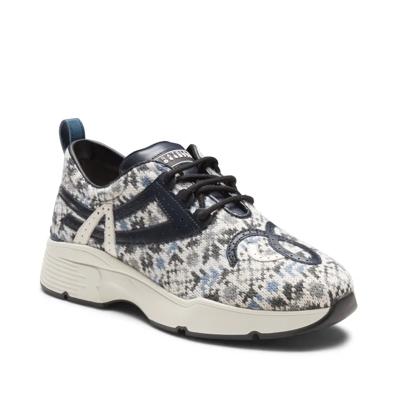 Sneaker in pelle e tessuto fantasia sold by Fratelli Rossetti