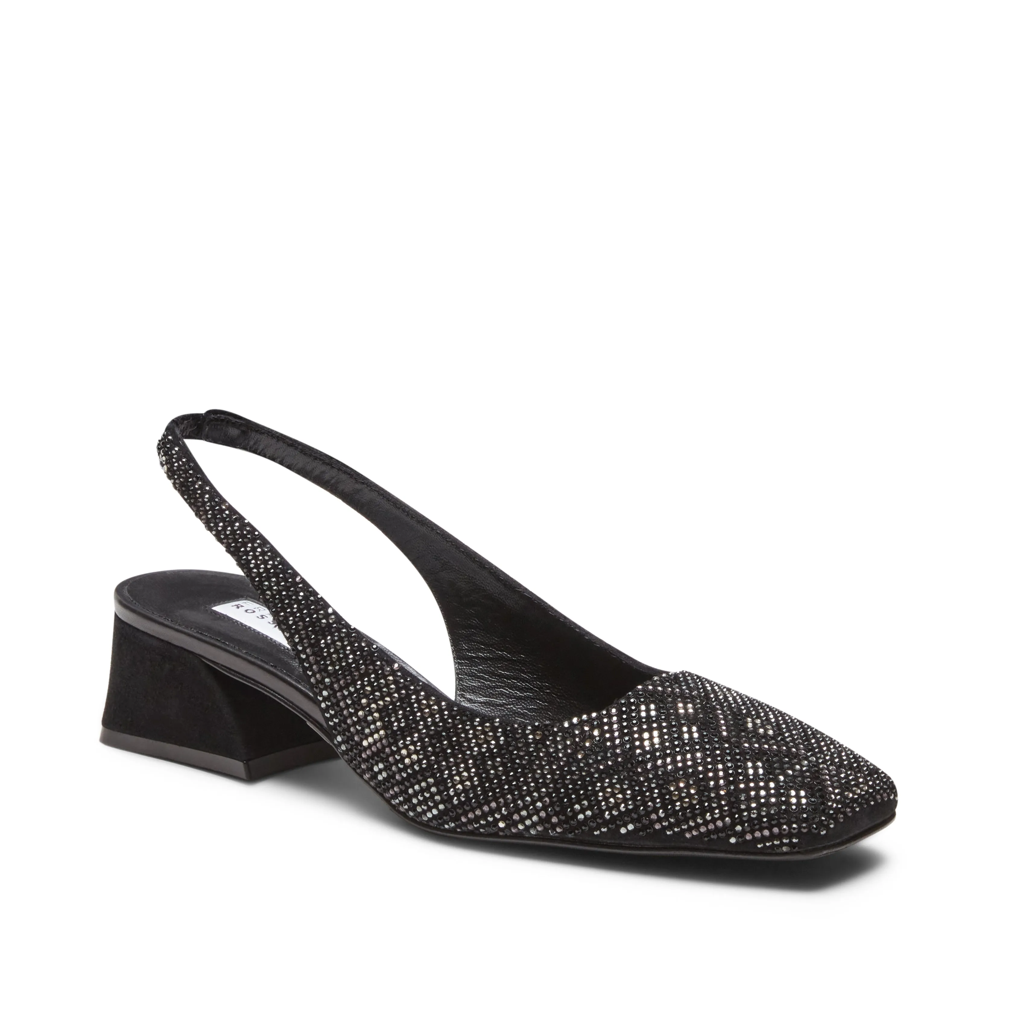 Décolleté in suede e strass sold by Fratelli Rossetti