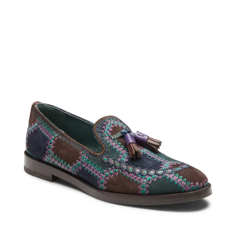Mocassino Brera Special Embroidery in suede da donna sold by Fratelli Rossetti
