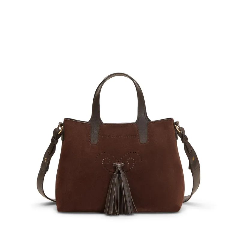 Hobo Tote Bag in suede made by Fratelli Rossetti
