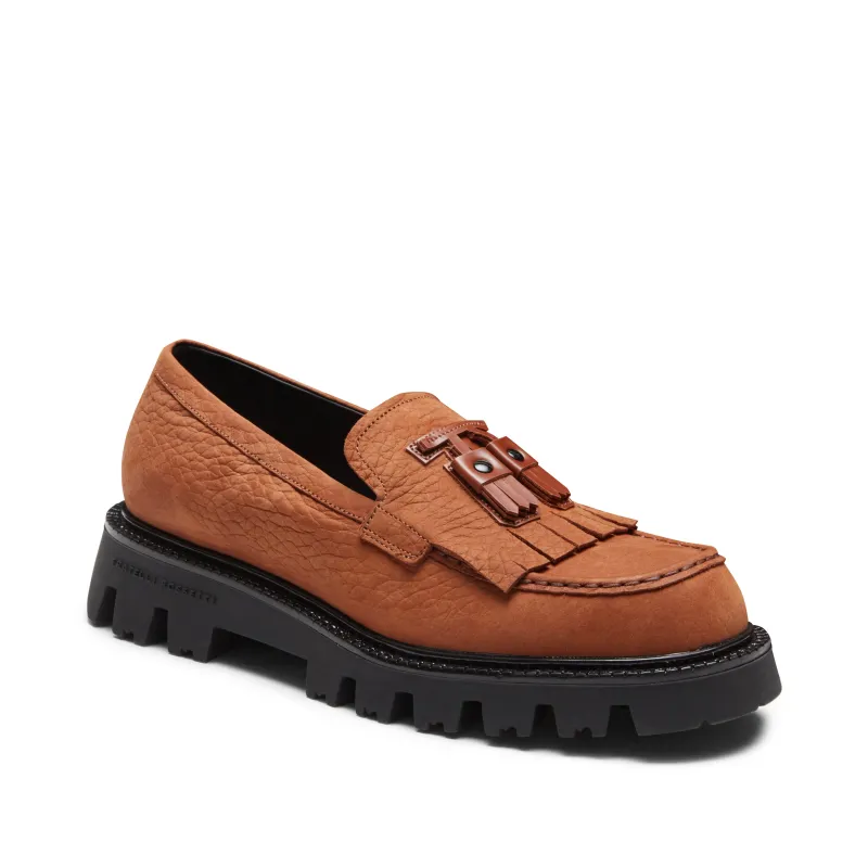 Mocassino Fiocchetto Patch Registered Design in suede sold by Fratelli Rossetti