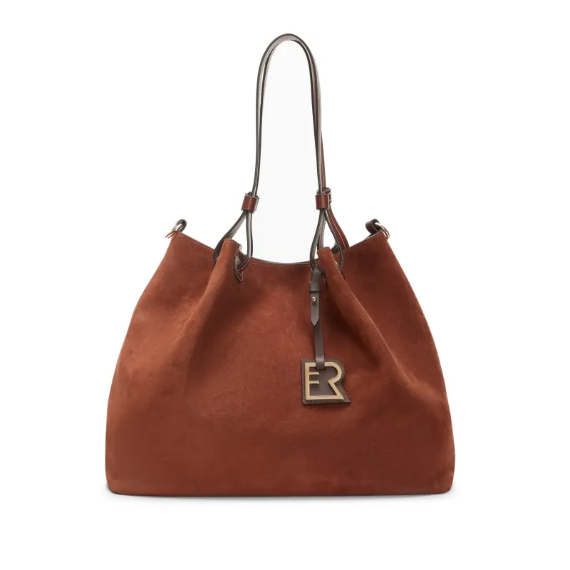 Royal Tote bag in suede sold by Fratelli Rossetti