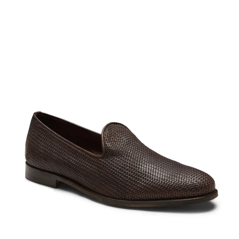 Slipper in pelle intrecciata da uomo made by Fratelli Rossetti