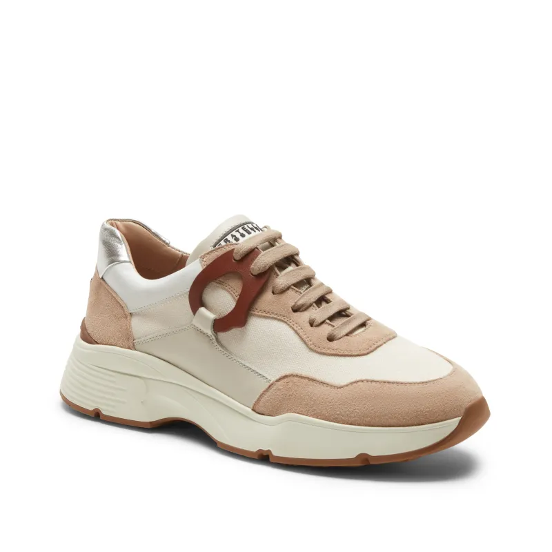 Sneaker in pelle e tessuto sold by Fratelli Rossetti