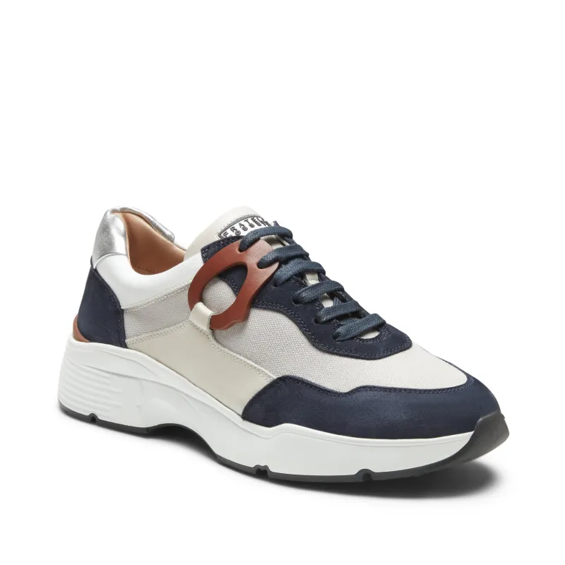 Sneaker in pelle e tessuto sold by Fratelli Rossetti
