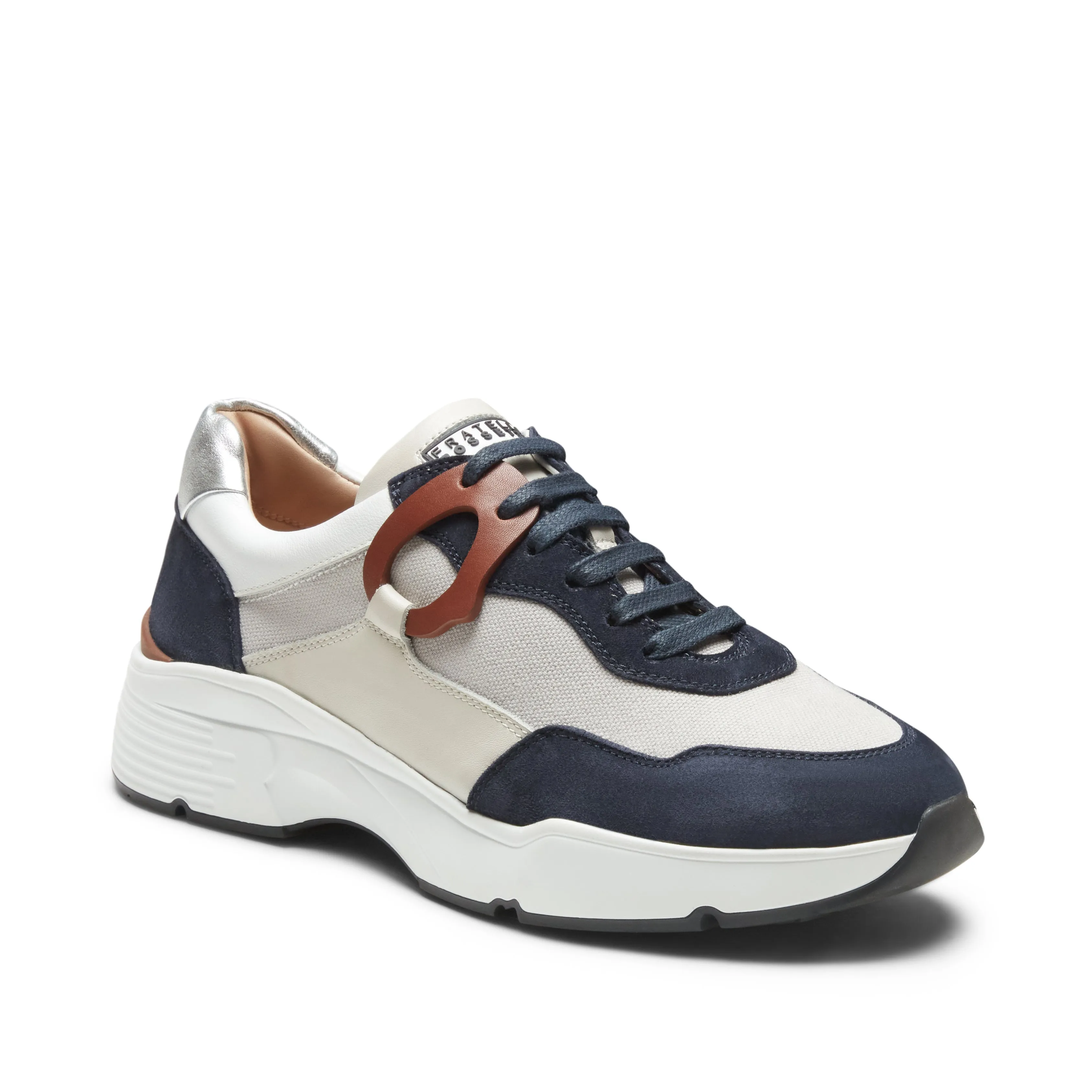 Sneaker in pelle e tessuto sold by Fratelli Rossetti