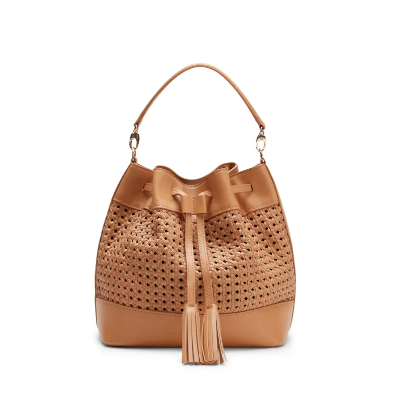 Bucket Bag in pelle intrecciata made by Fratelli Rossetti
