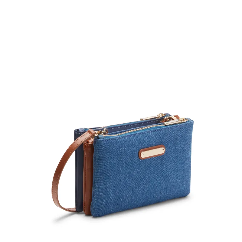 Pochette Esquire in tessuto e pelle made by Fratelli Rossetti