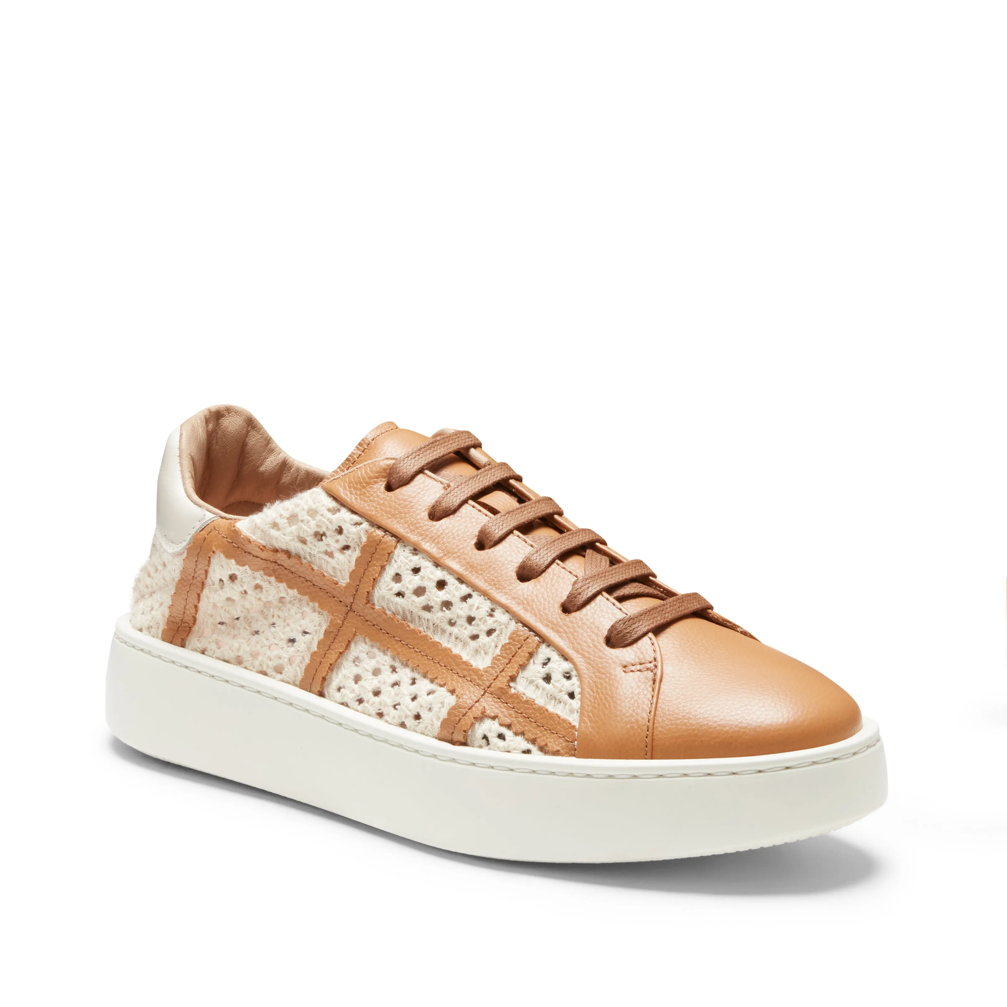 Sneaker in tessuto e pelle sold by Fratelli Rossetti