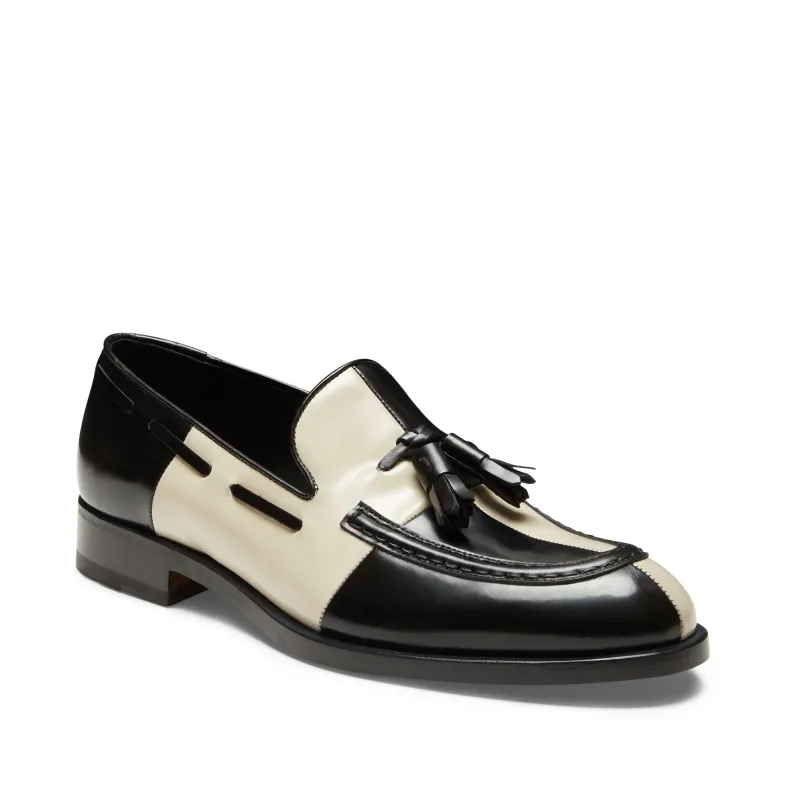 Mocassino Brera Damier uomo in pelle bicolore made by Fratelli Rossetti