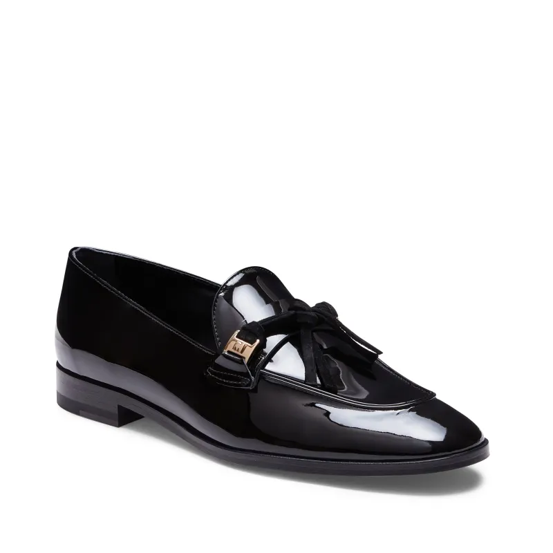 Mocassino da donna in pelle nera verniciata made by Fratelli Rossetti