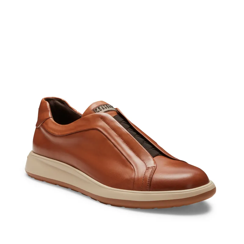 Sneaker in pelle liscia cuoio da uomo made by Fratelli Rossetti