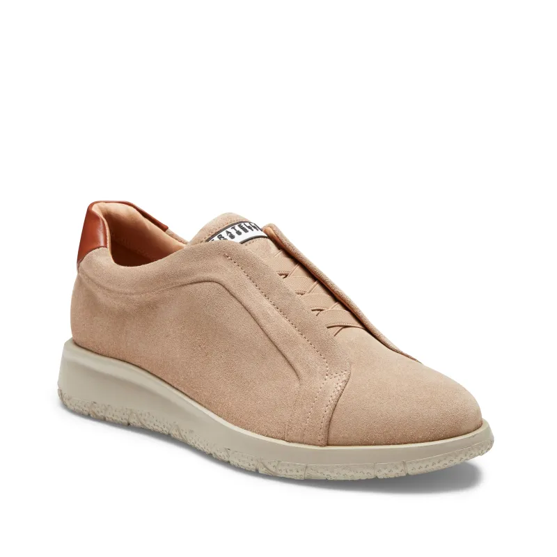 Sneaker in suede idrorepellente da donna color sabbia made by Fratelli Rossetti