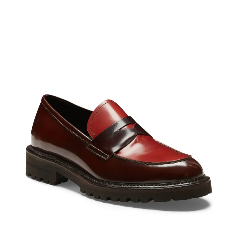 Mocassino in pelle da donna bordeaux e ruggine made by Fratelli Rossetti