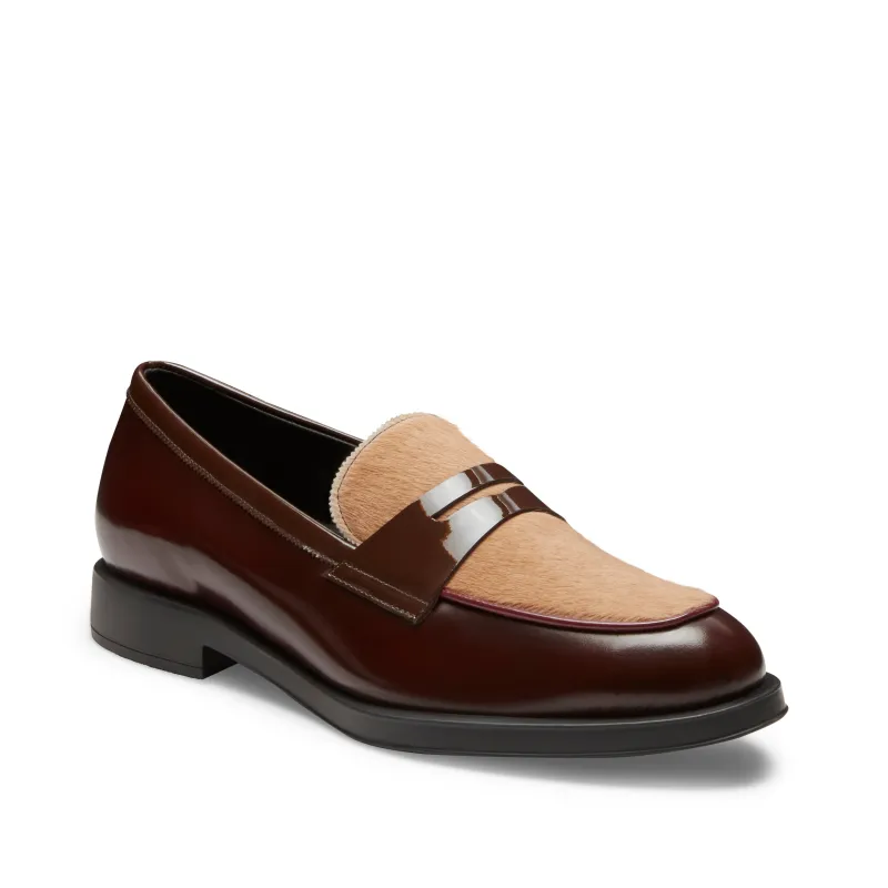 Mocassino in pelle da donna marrone e beige made by Fratelli Rossetti