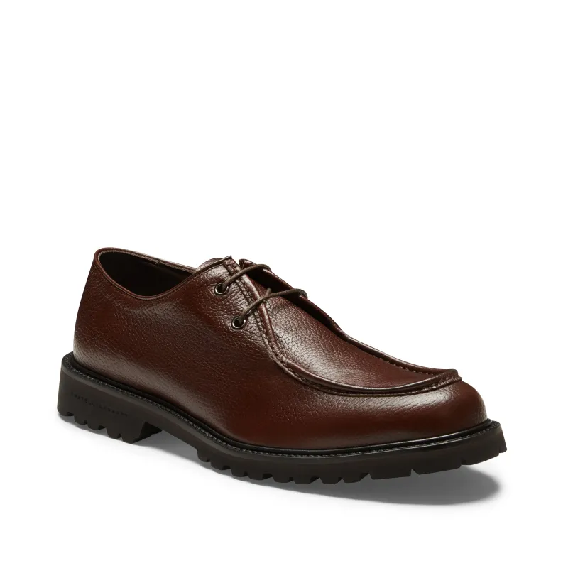 Stringata Derby in pelle da uomo marrone made by Fratelli Rossetti