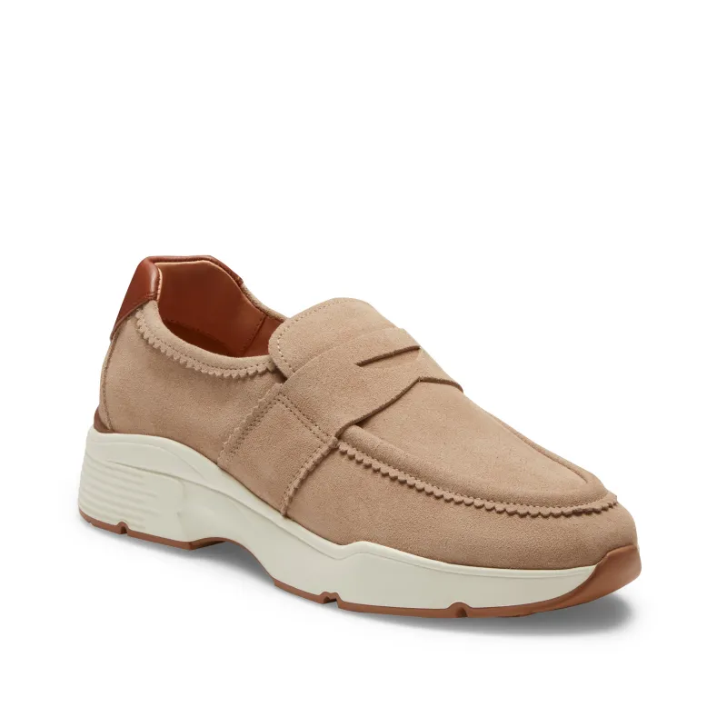 Sneaker in suede da donna color sabbia made by Fratelli Rossetti