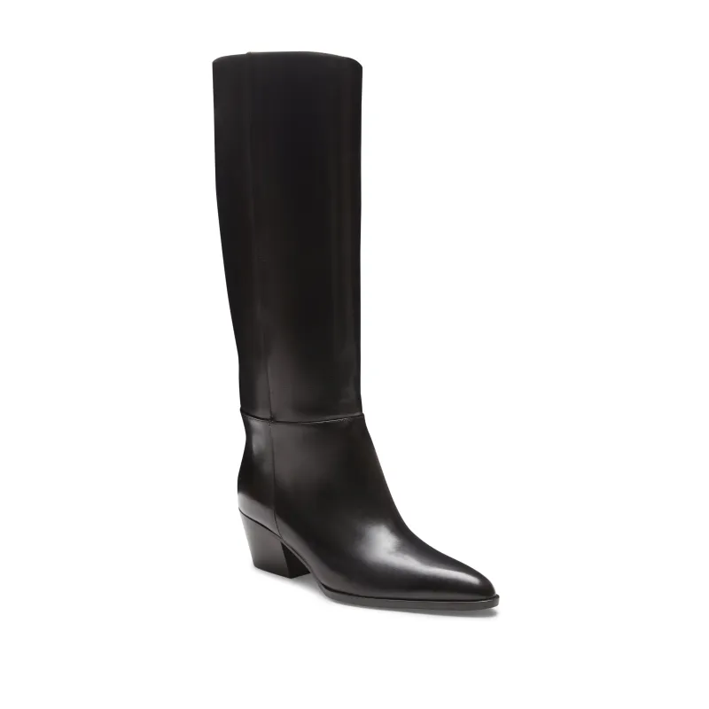 Stivale texano in pelle nera da donna made by Fratelli Rossetti