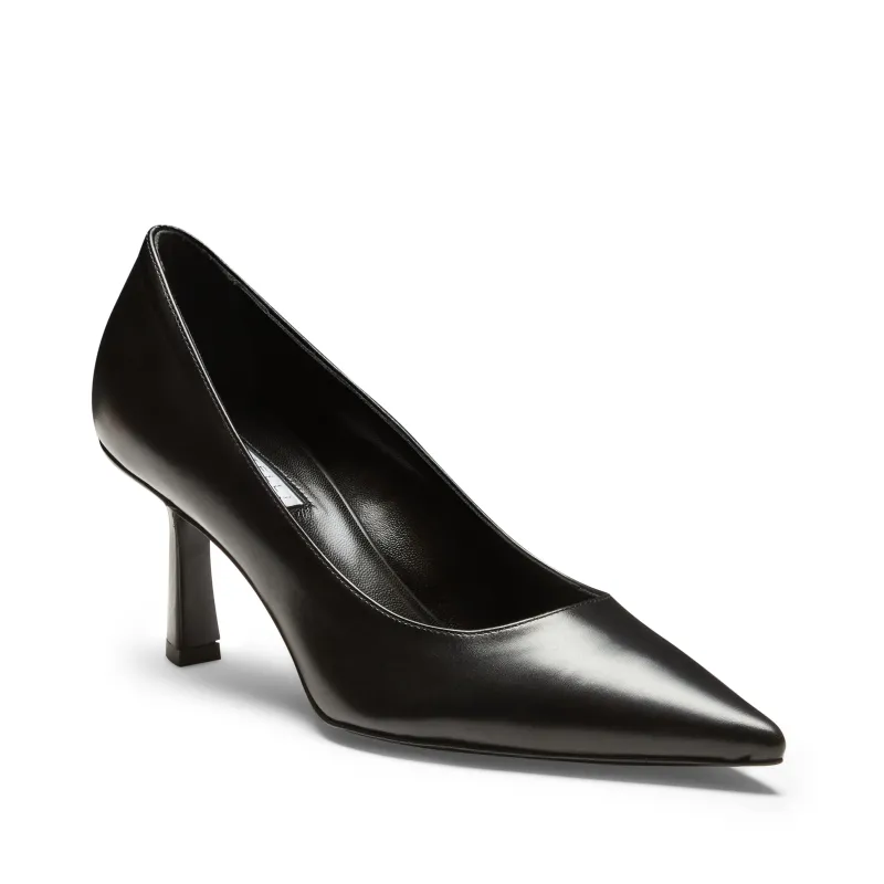 Décolleté tacco alto in pelle nera made by Fratelli Rossetti