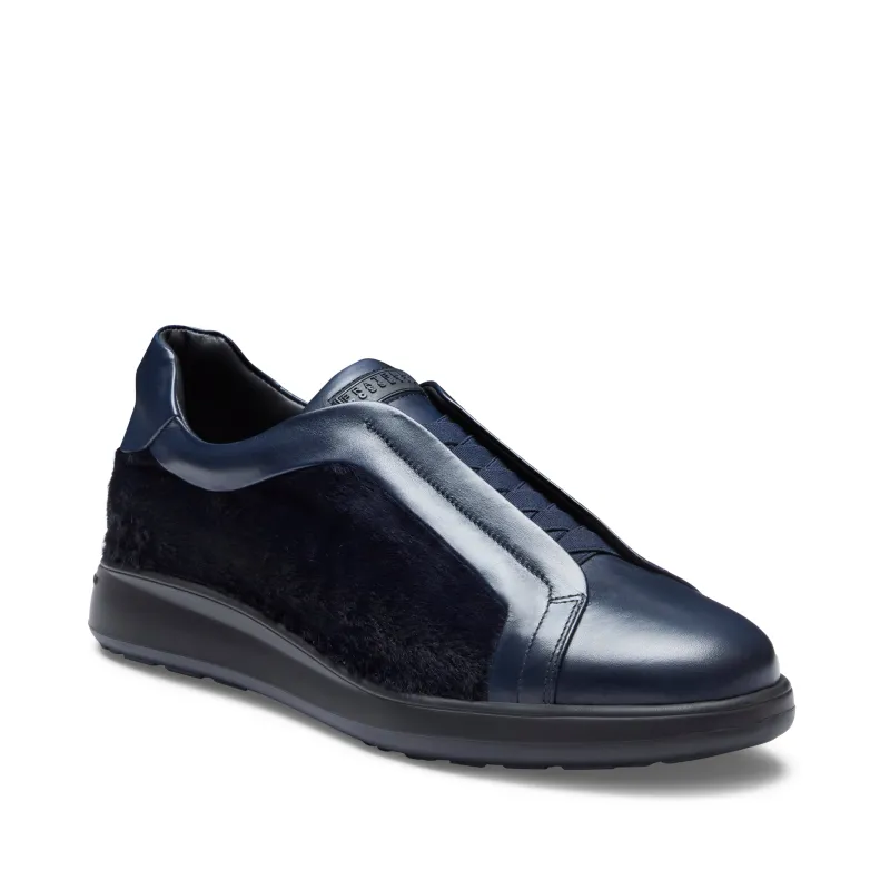 Sneaker in pelle da uomo blu marine made by Fratelli Rossetti