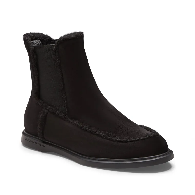 Chelsea boot in suede da donna nero made by Fratelli Rossetti