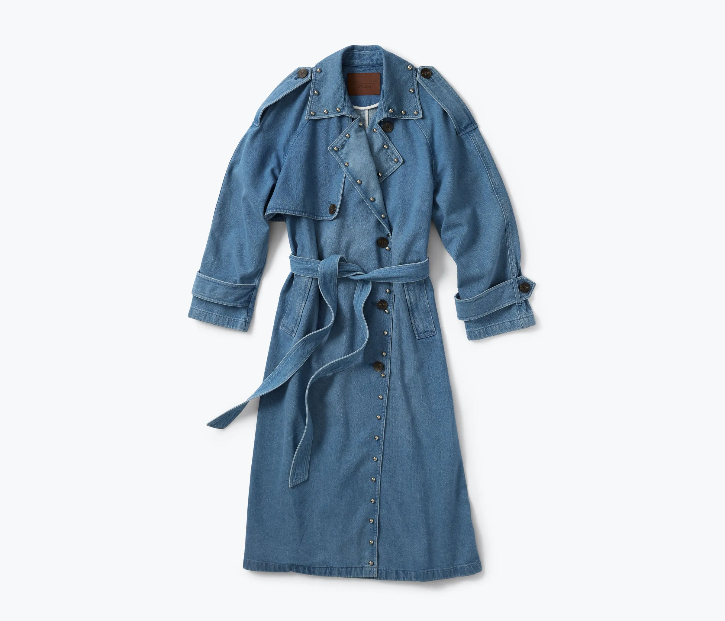 FS x DEREK LAM 10 CROSBY STUDDED DENIM TRENCH COAT sold by Freda Salvador product image thumbnail 3
